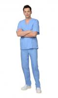 Костюм хирурга универсальный: блуза, брюки голубой 