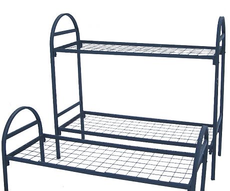 Кровать одноярусная металлическая (1900х700х750 мм.) для строителей и рабочих (сварная сетка)