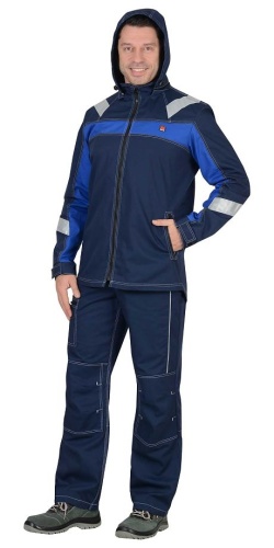 Куртка "Сидней" синяя с васильковым и СОП  тк.Rodos (245 гр/кв.м)