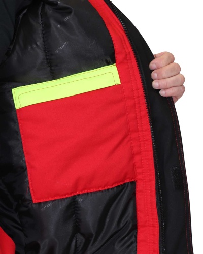 Костюм СТАН куртка, п/к, красный с черным и лимонной отделкой