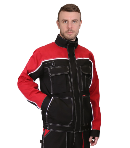Куртка АГАТ черный с малиновым пл. 260 г/кв.м. ВО отделка